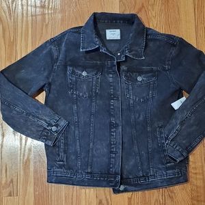 Denim jacket, Old Navy, NWOT "Boyfriend" medium  black grey